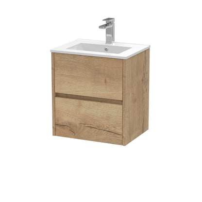 Nuie Havana 500mm Wall Hung 2 Drawer Unit & Basin