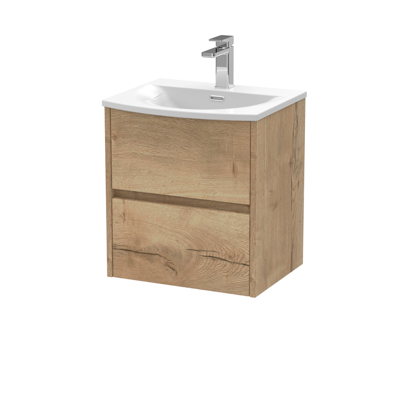 Nuie Havana 500mm Wall Hung 2 Drawer Unit & Basin