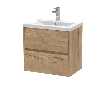 Nuie Havana 600 Wall Hung 2-Drawer Unit & Basin/Worktop