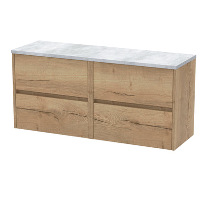 Nuie Havana 1200mm Wall Hung 4 Drawer Unit & Basin/Worktop