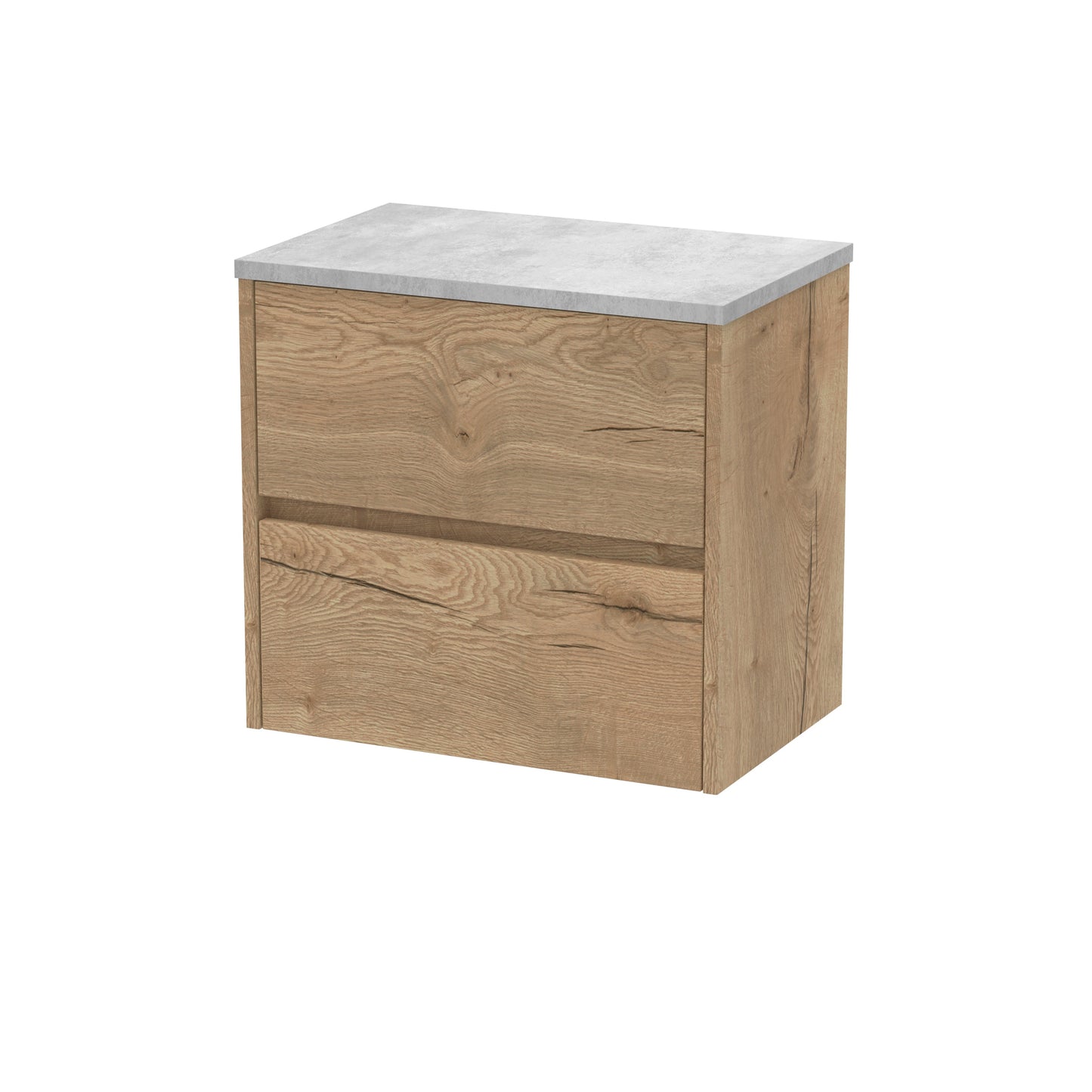 Nuie Havana 600 Wall Hung 2-Drawer Unit & Basin/Worktop