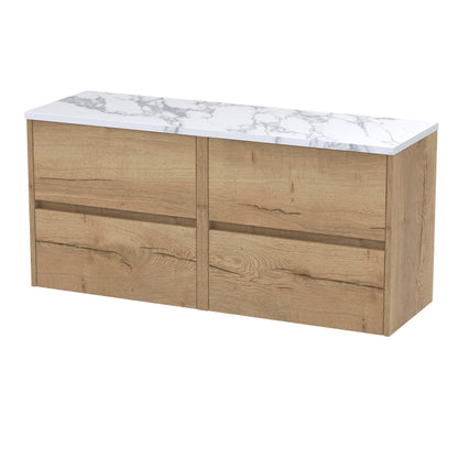 Nuie Havana 1200mm Wall Hung 4 Drawer Unit & Basin/Worktop