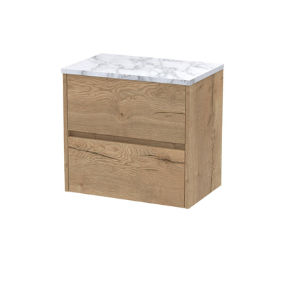 Nuie Havana 600 Wall Hung 2-Drawer Unit & Basin/Worktop