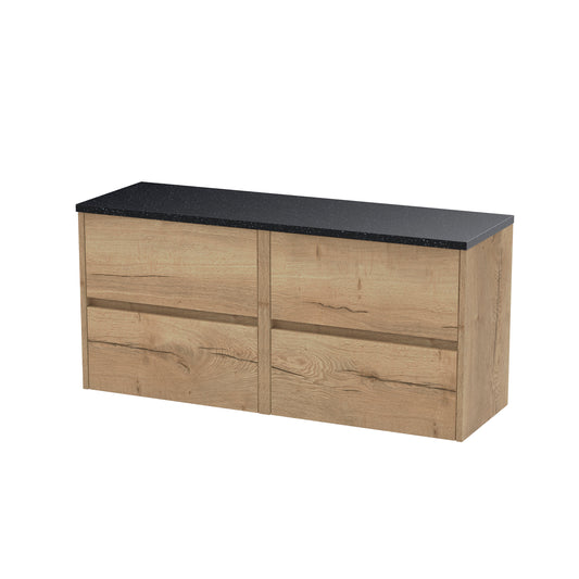 Nuie Havana 1200mm Wall Hung 4 Drawer Unit & Basin/Worktop