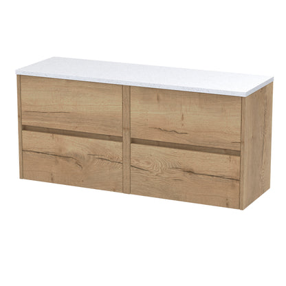 Nuie Havana 1200mm Wall Hung 4 Drawer Unit & Basin/Worktop