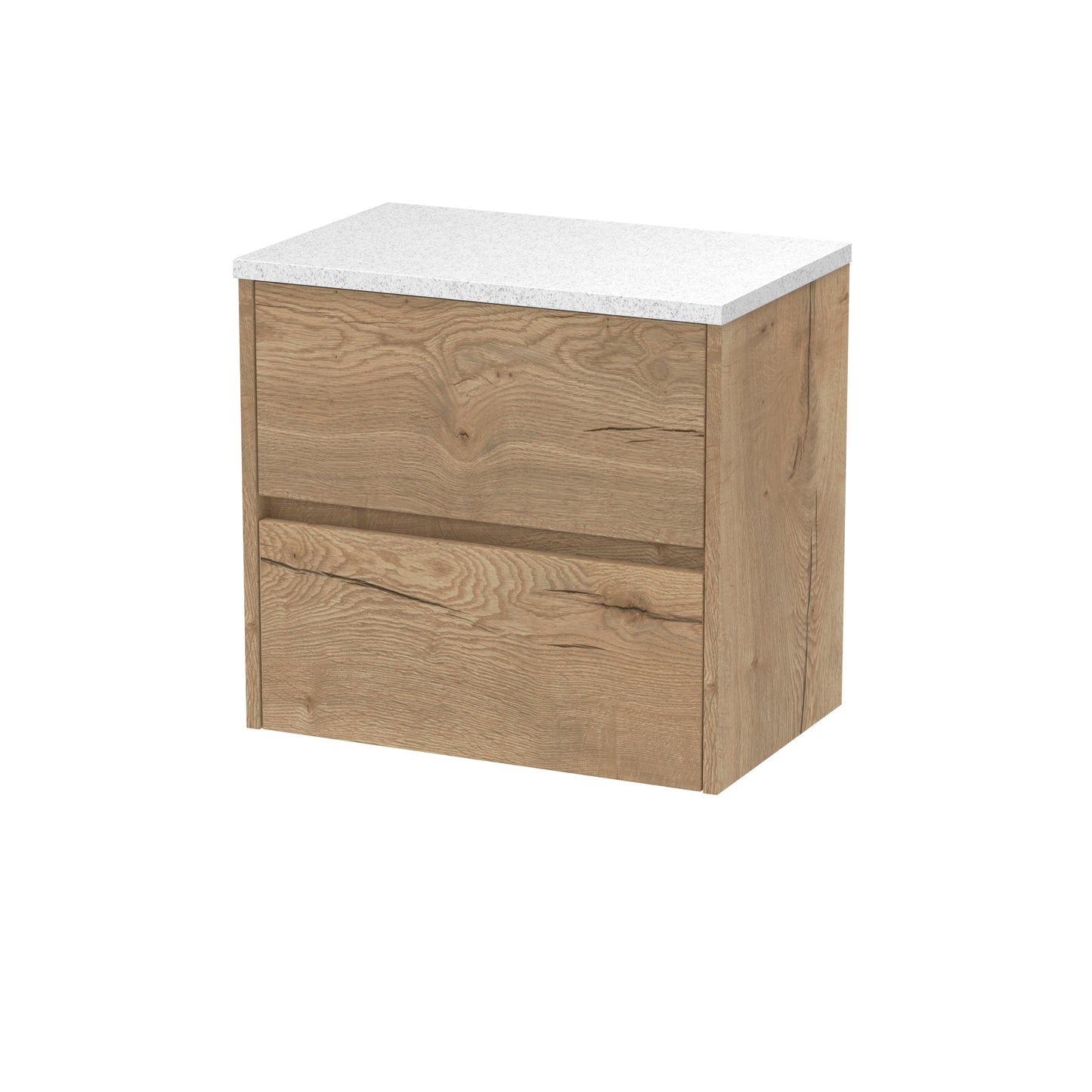 Nuie Havana 600 Wall Hung 2-Drawer Unit & Basin/Worktop