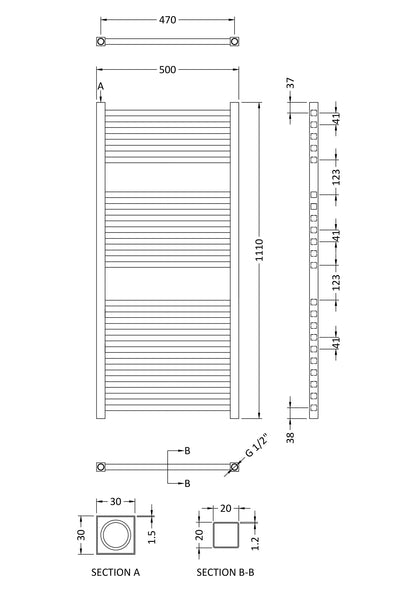 Hudson Reed Electric Vertical Towel Rail