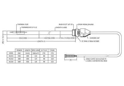 Nuie Heating Elements - Chrome