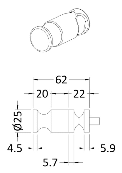 Hudson Reed Robe Hook for Radiator - Chrome