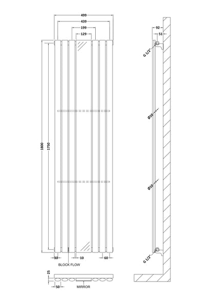 Nuie Revive Vertical Mirror Radiators