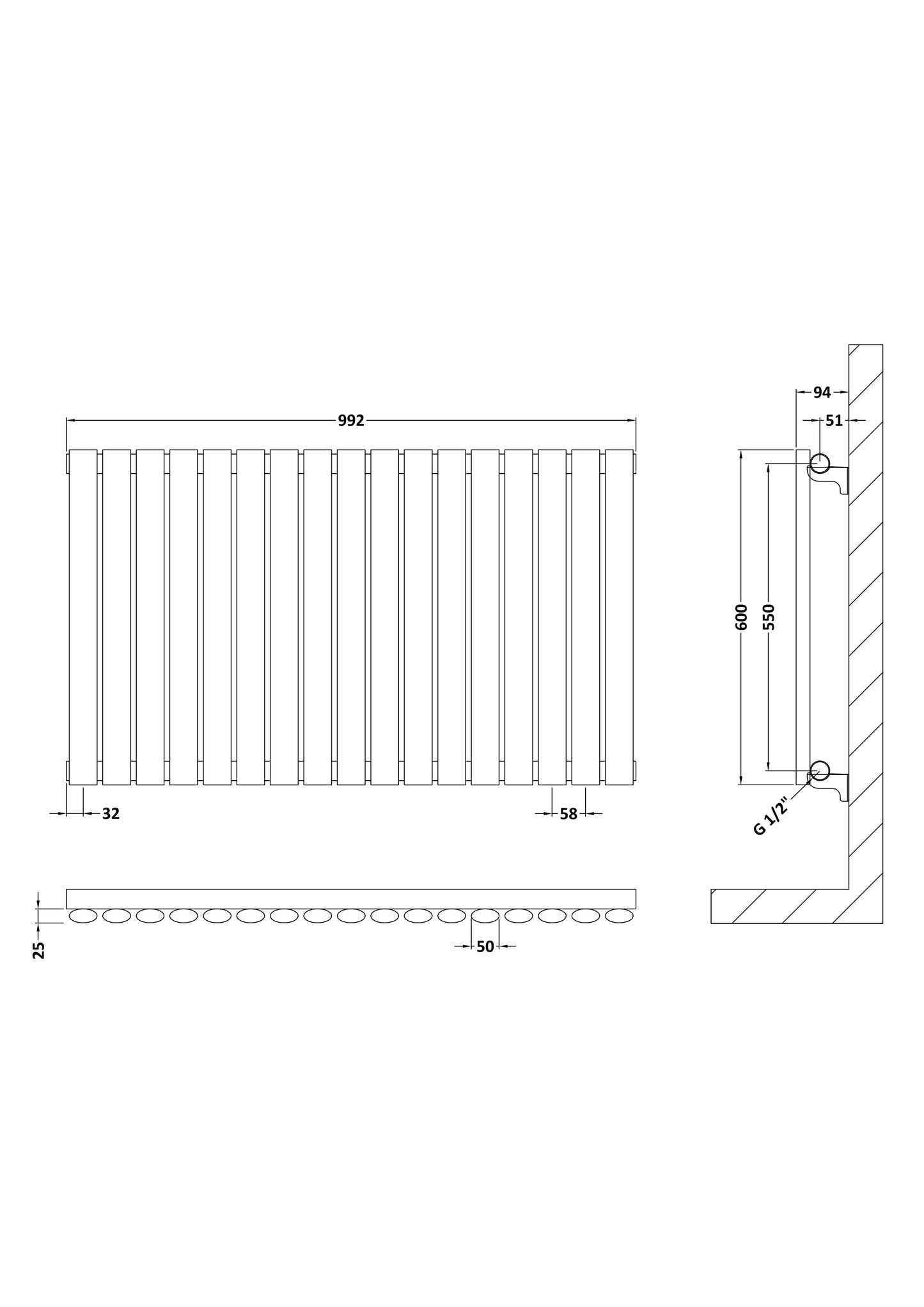 Hudson Reed Revive Horizontal Radiators