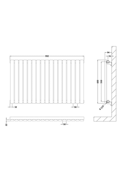 Hudson Reed Sloane Horizontal Radiators