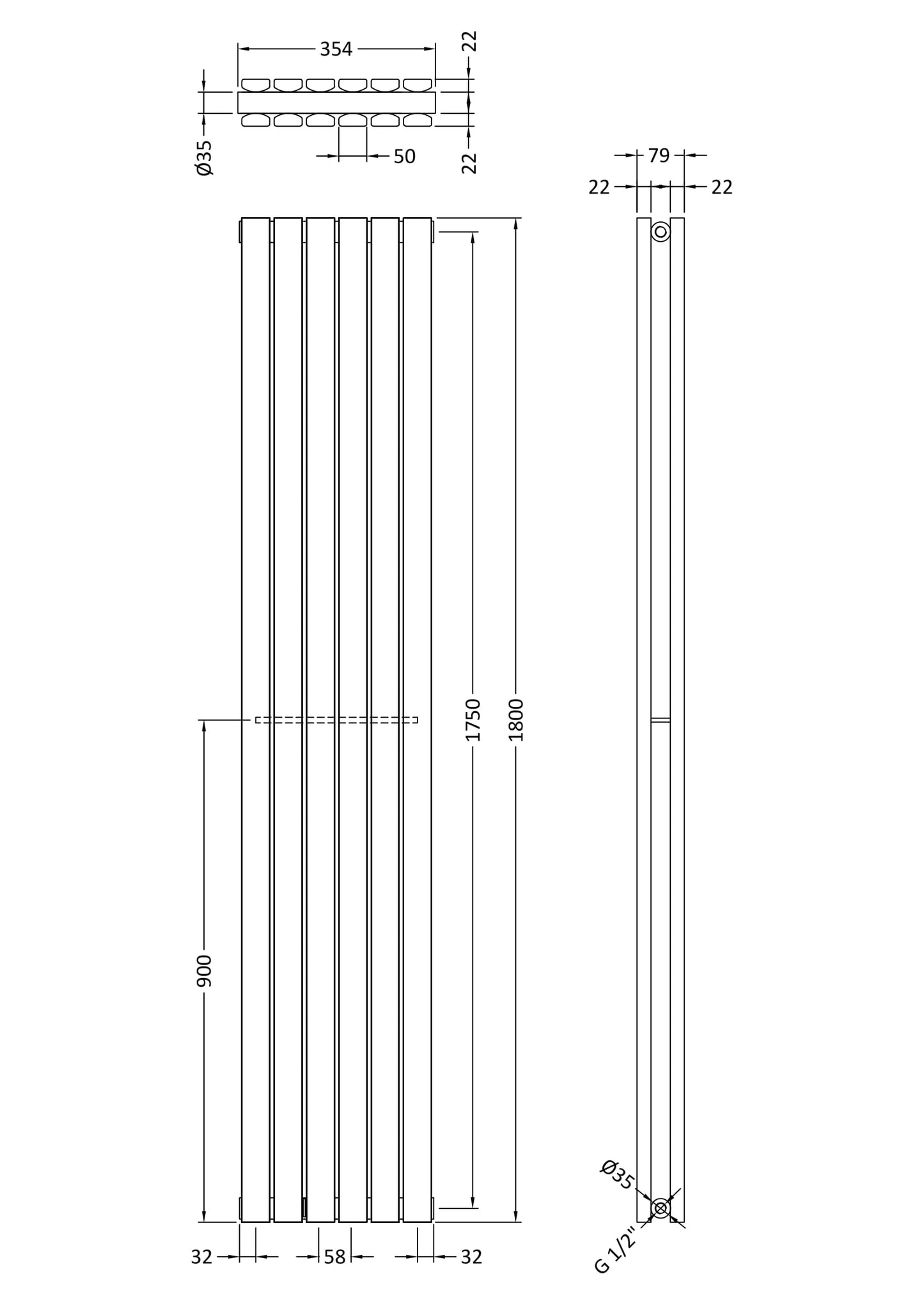 Hudson Reed Sloane Vertical Radiators