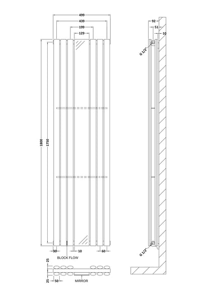 Hudson Reed Revive Vertical Mirror Radiators