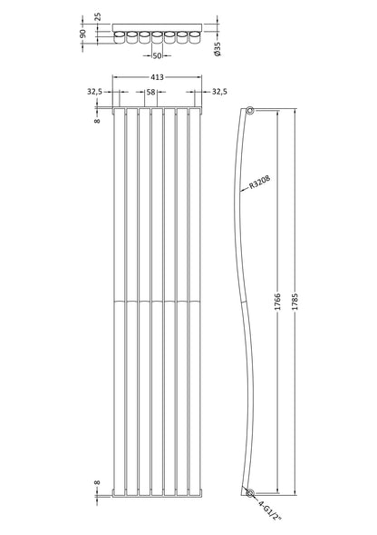 Hudson Reed Revive Wave Vertical Single Panel Radiators