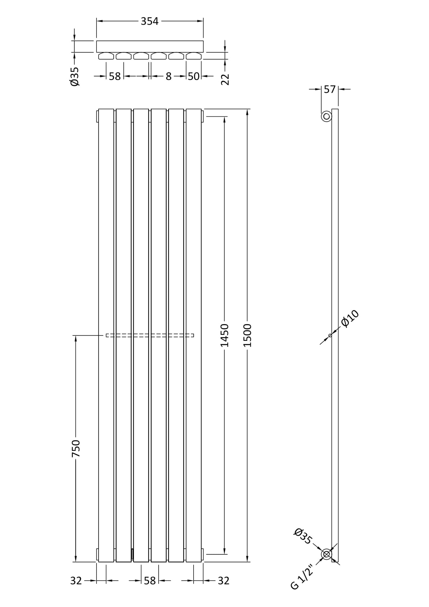 Nuie Sloane Vertical Radiators