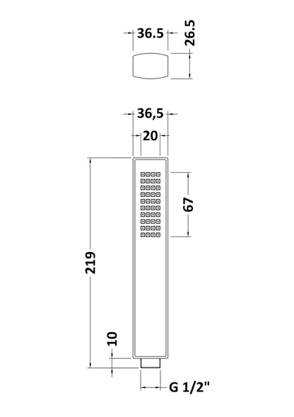 Nuie Rectangular Easy-Clean Handset