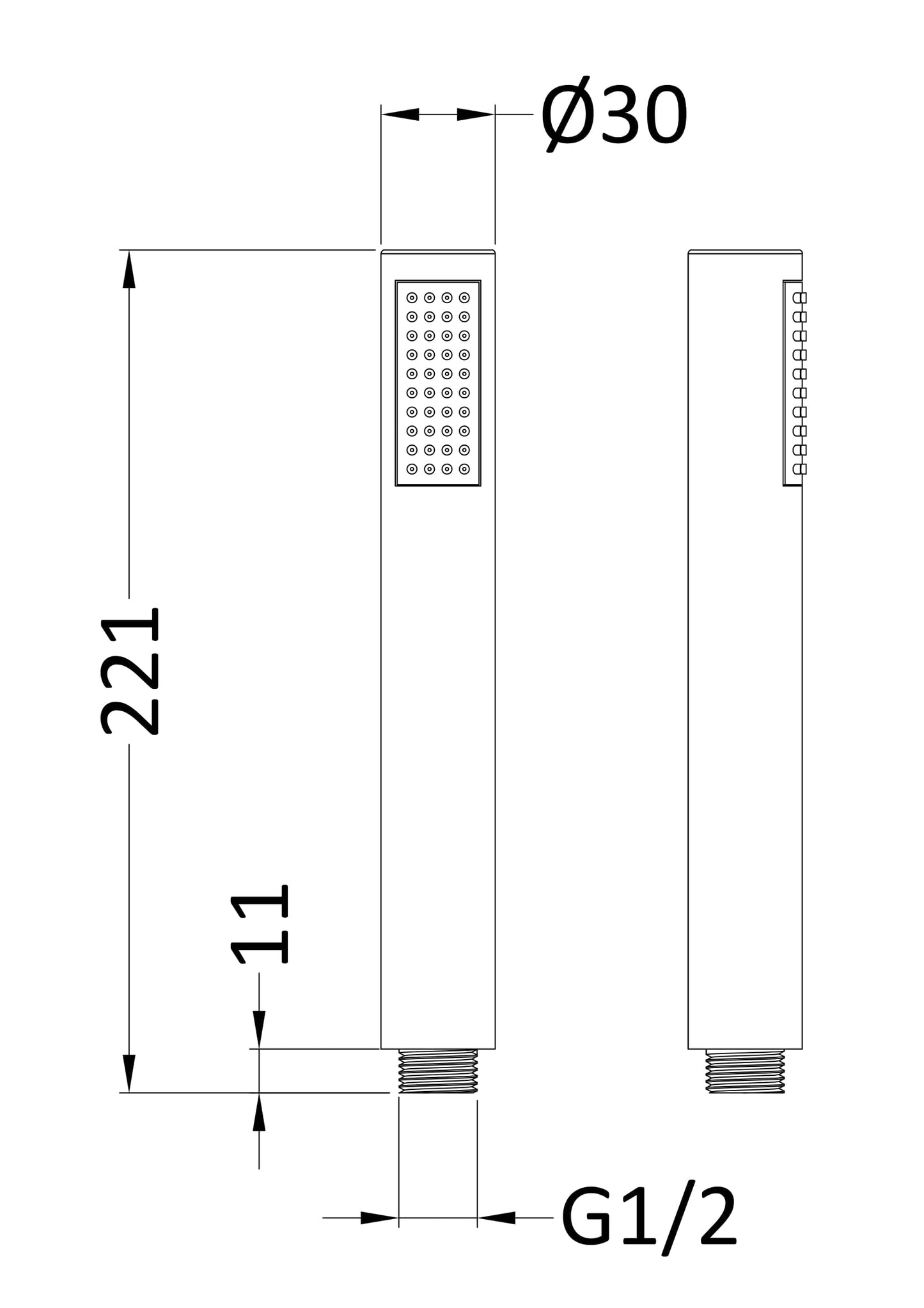 Nuie Rectangular Easy-Clean Handset