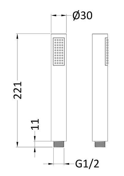 Nuie Rectangular Easy-Clean Handset