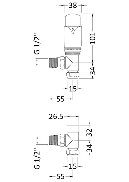 Nuie Luxury Thermostatic Radiator Valves Pack