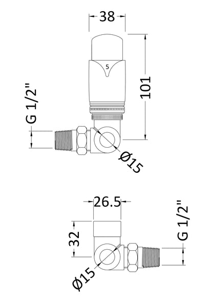 Hudson Reed Luxury Thermostatic Radiator Valves Pack