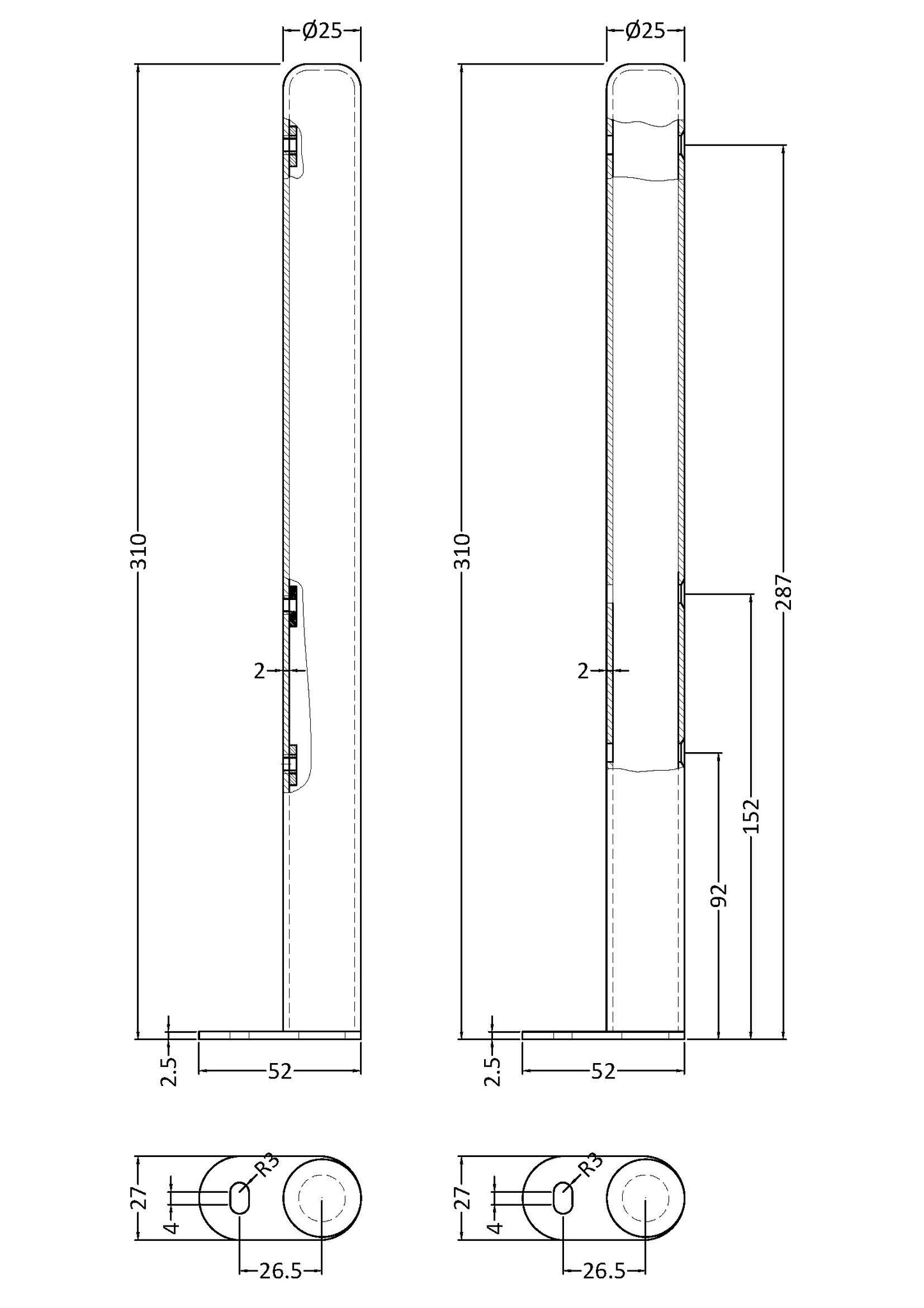 Hudson Reed Old London Colosseum Floor Mounted Radiator Legs (Set) - High Gloss White