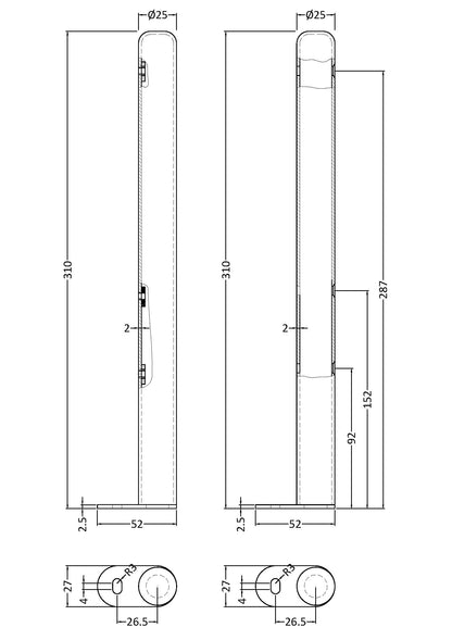 Hudson Reed Old London Colosseum Floor Mounted Radiator Legs (Set) - High Gloss White