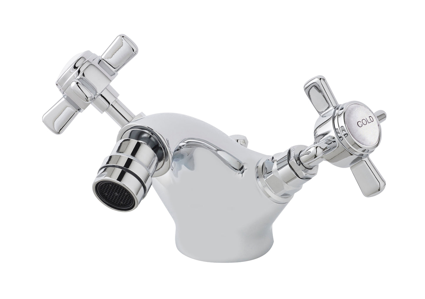 Nuie Beaumont Crosshead Luxury Mono Bidet Mixer With Pop-Up Waste