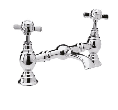 Nuie Beaumont Crosshead Luxury Bridge Basin Mixer Without Waste