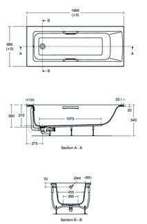 Ideal Standard Concept Idealform rectangular bath