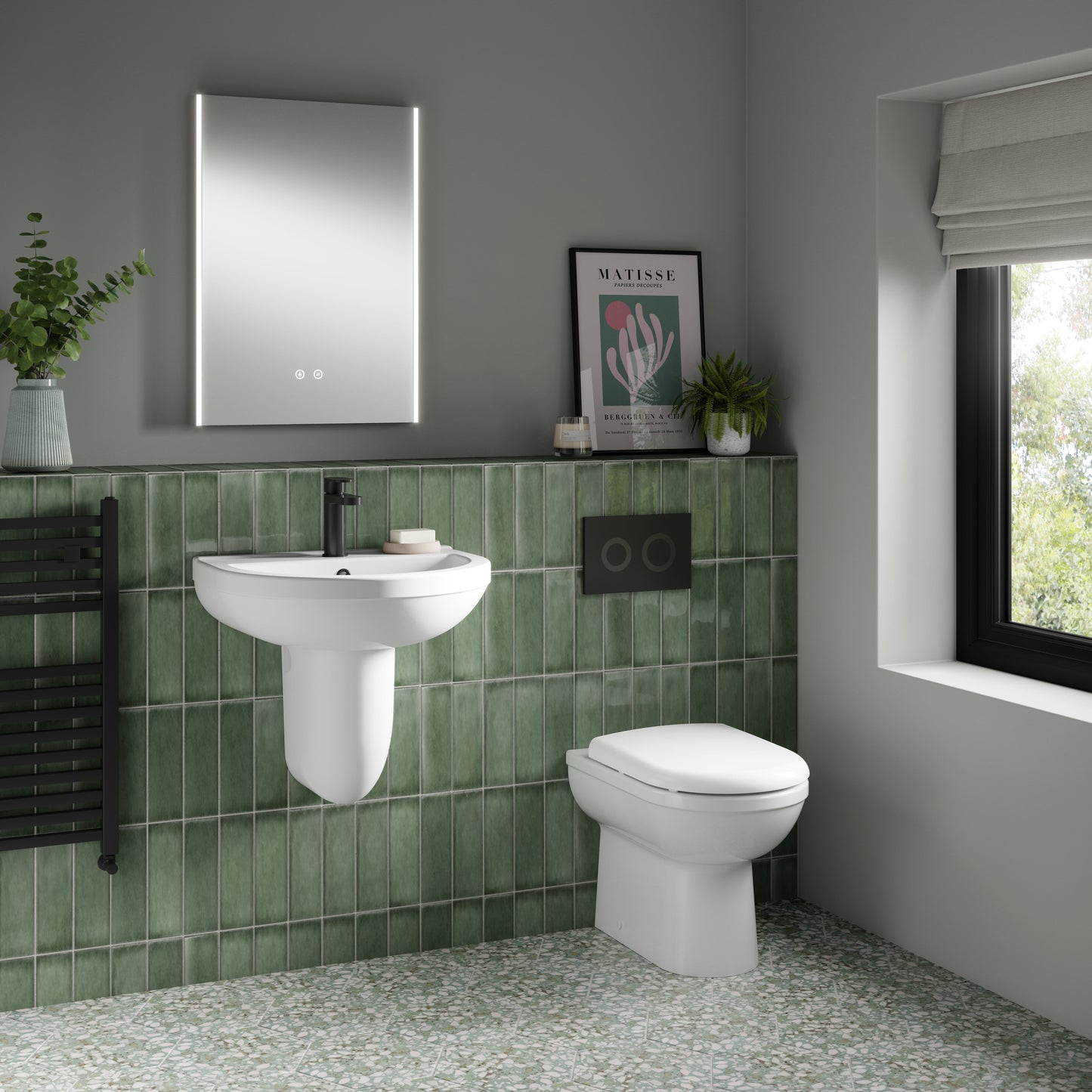 Nuie IVO 550mm 1TH Basin & Semi Pedestal