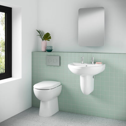 Nuie IVO 550mm 2TH Basin & Semi Pedestal