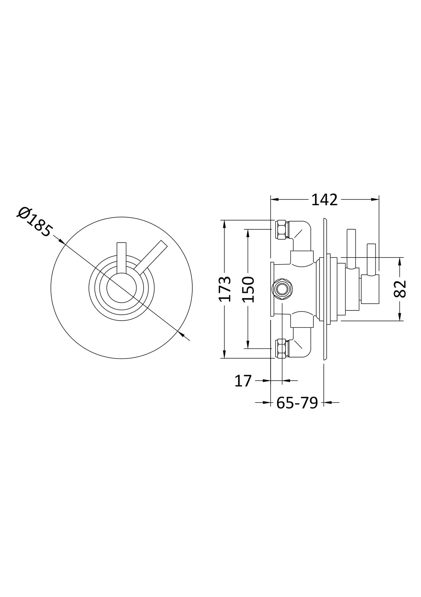 Hudson Reed TEC Cross Dual Concealed Thermostatic Shower Valve