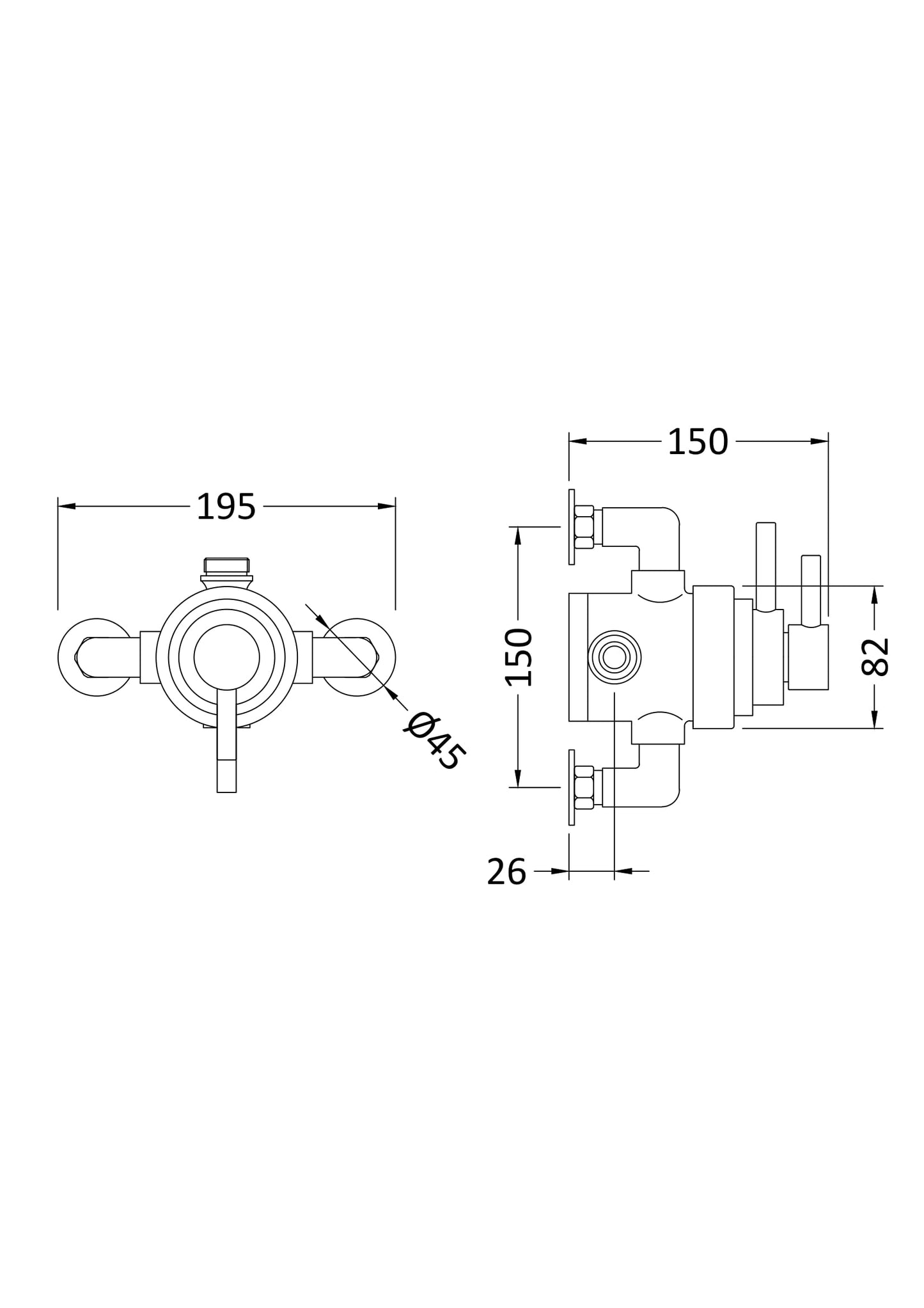 Hudson Reed TEC Cross Dual Exposed Shower Valve