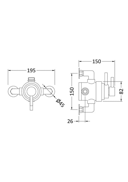 Hudson Reed TEC Cross Dual Exposed Shower Valve