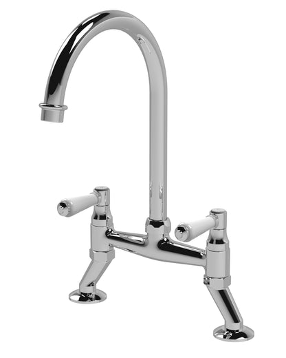 Nuie Bridge Sink Mixer with Topaz Lever