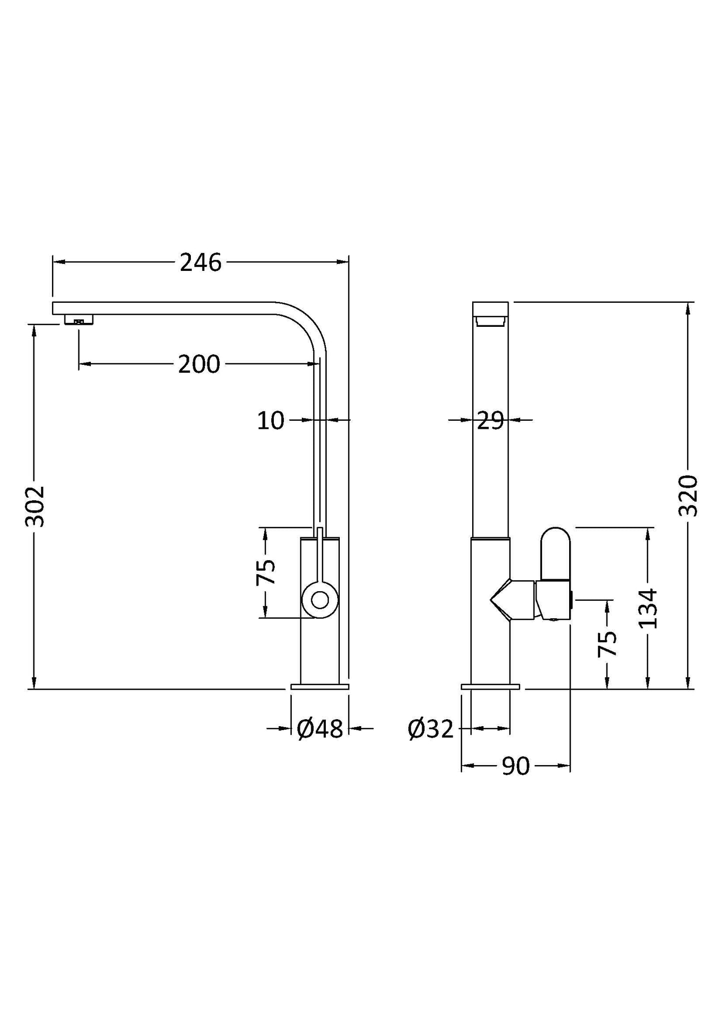 Nuie Churni Mono Single Lever Basin Tap