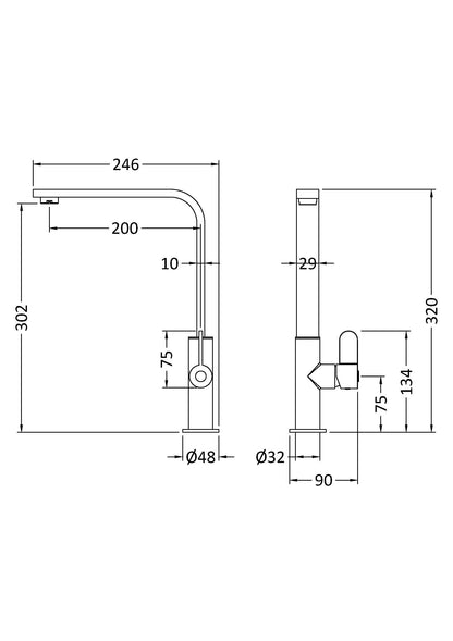 Nuie Churni Mono Single Lever Basin Tap