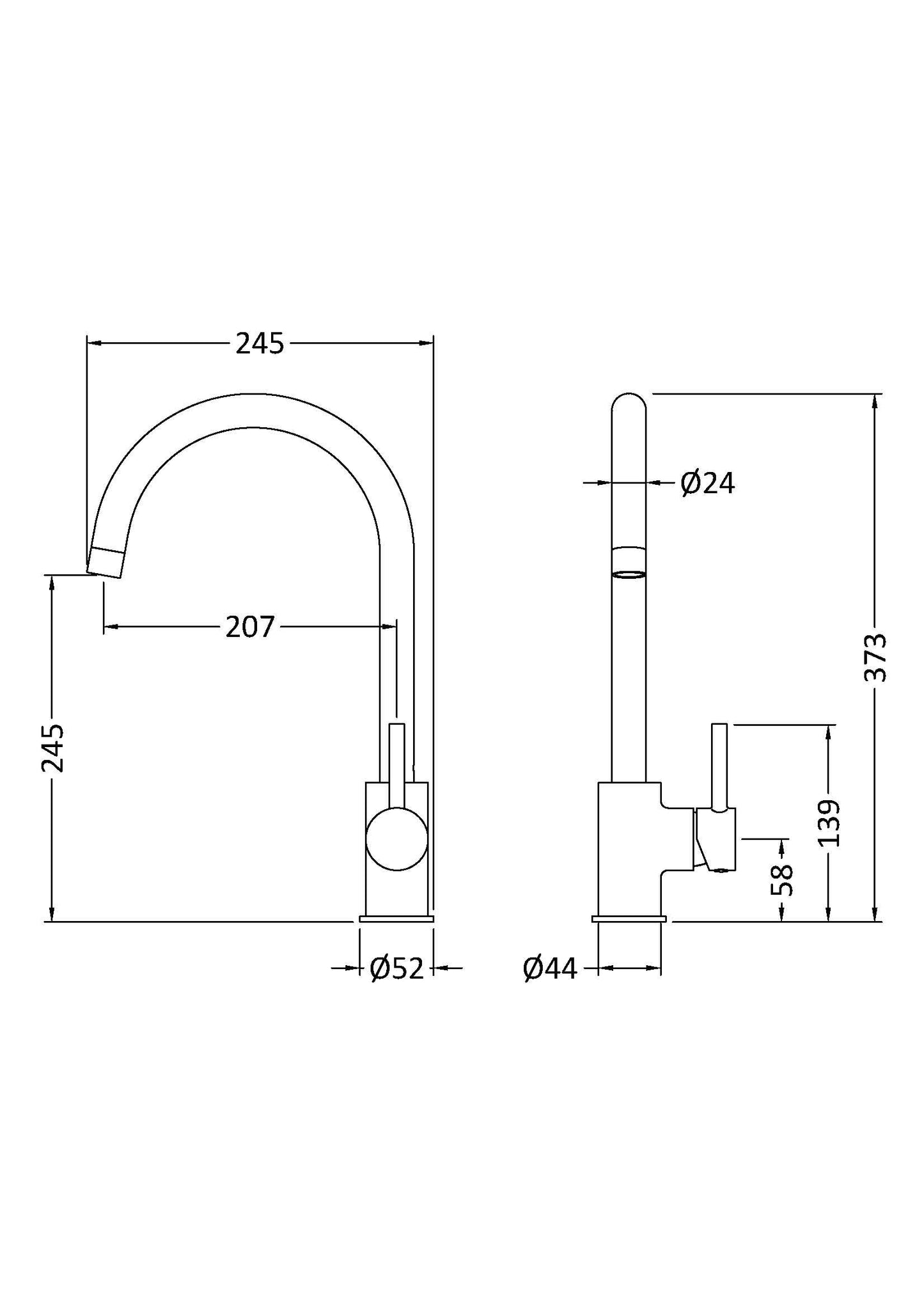 Nuie Lachen Mono Single Lever Basin Tap