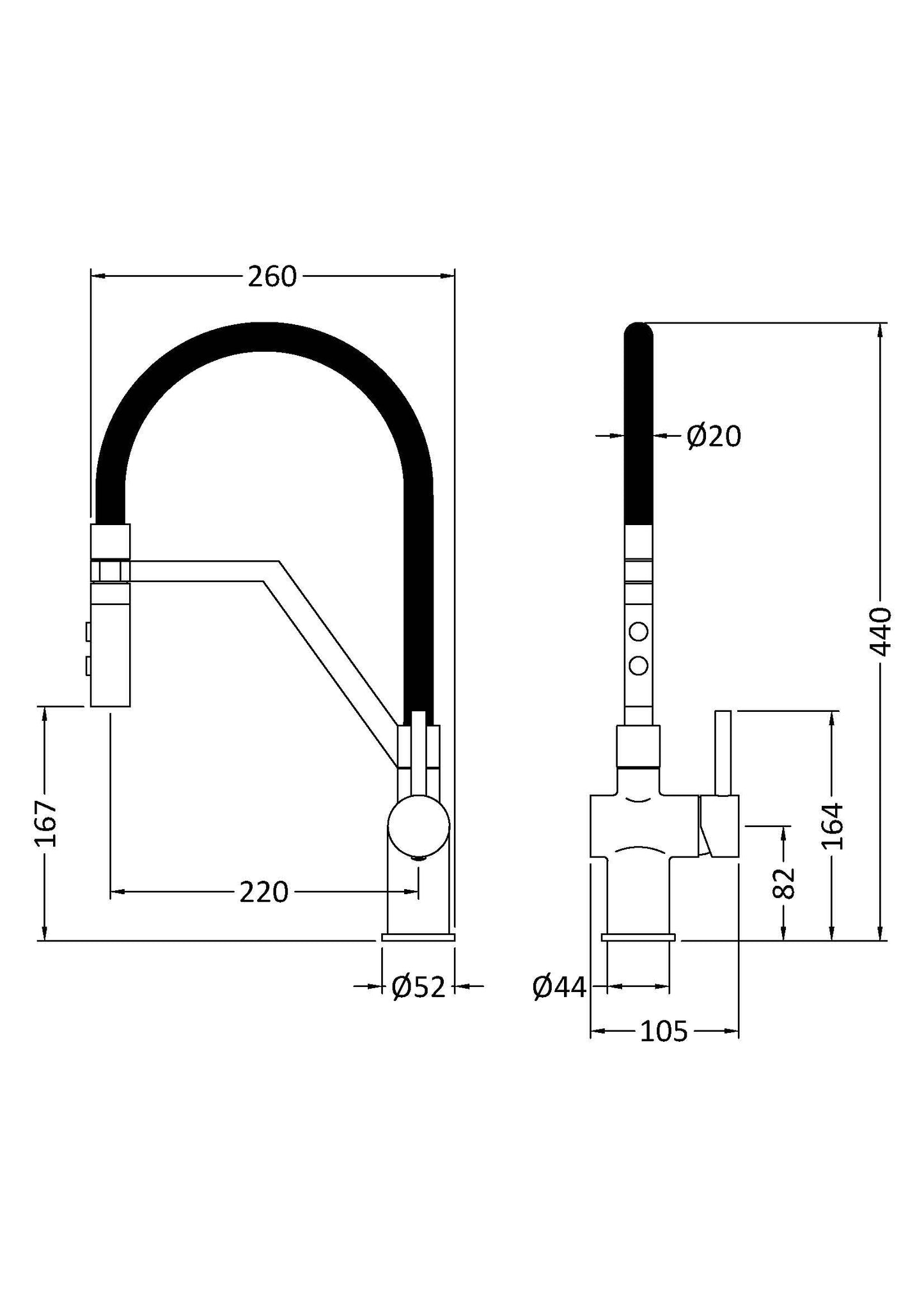 Nuie Ravi Mono Single Lever Basin Tap