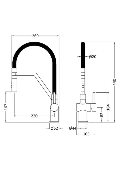 Nuie Ravi Mono Single Lever Basin Tap