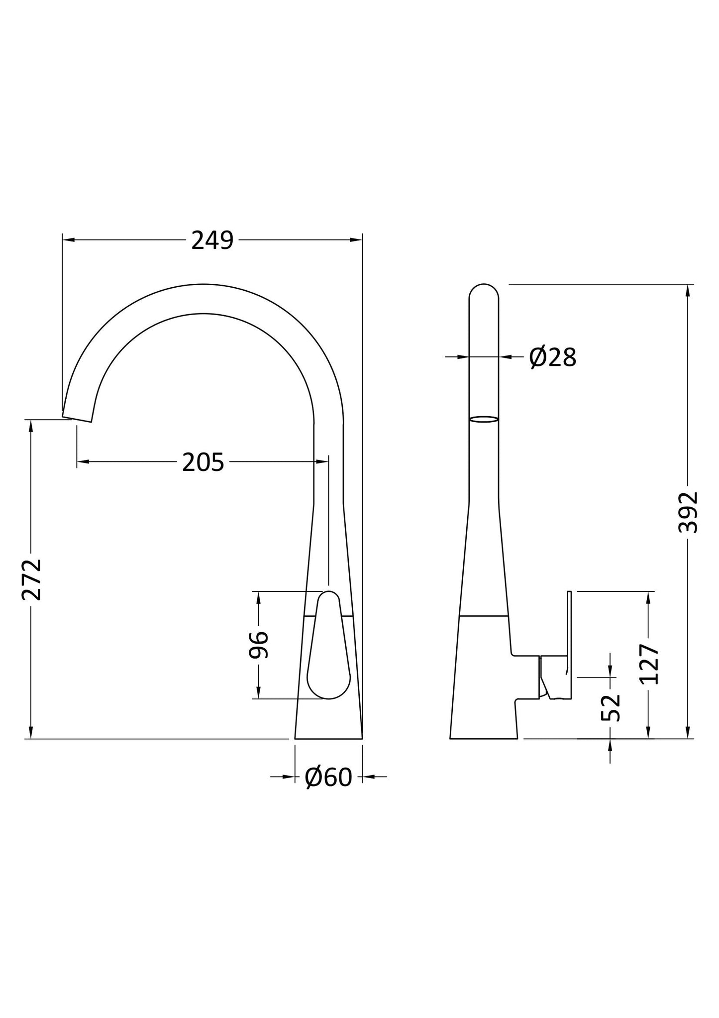 Nuie Samir Mono Single Lever Basin Tap