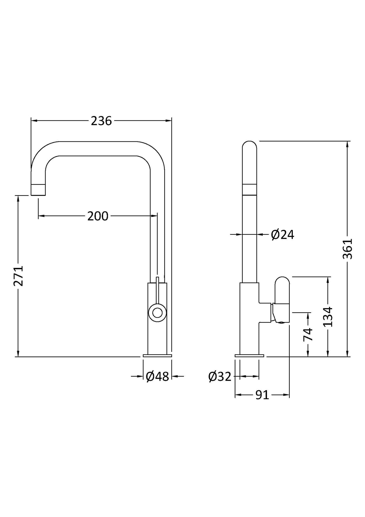 Nuie Kosi Mono Single Lever Basin Tap