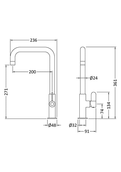 Nuie Kosi Mono Single Lever Basin Tap