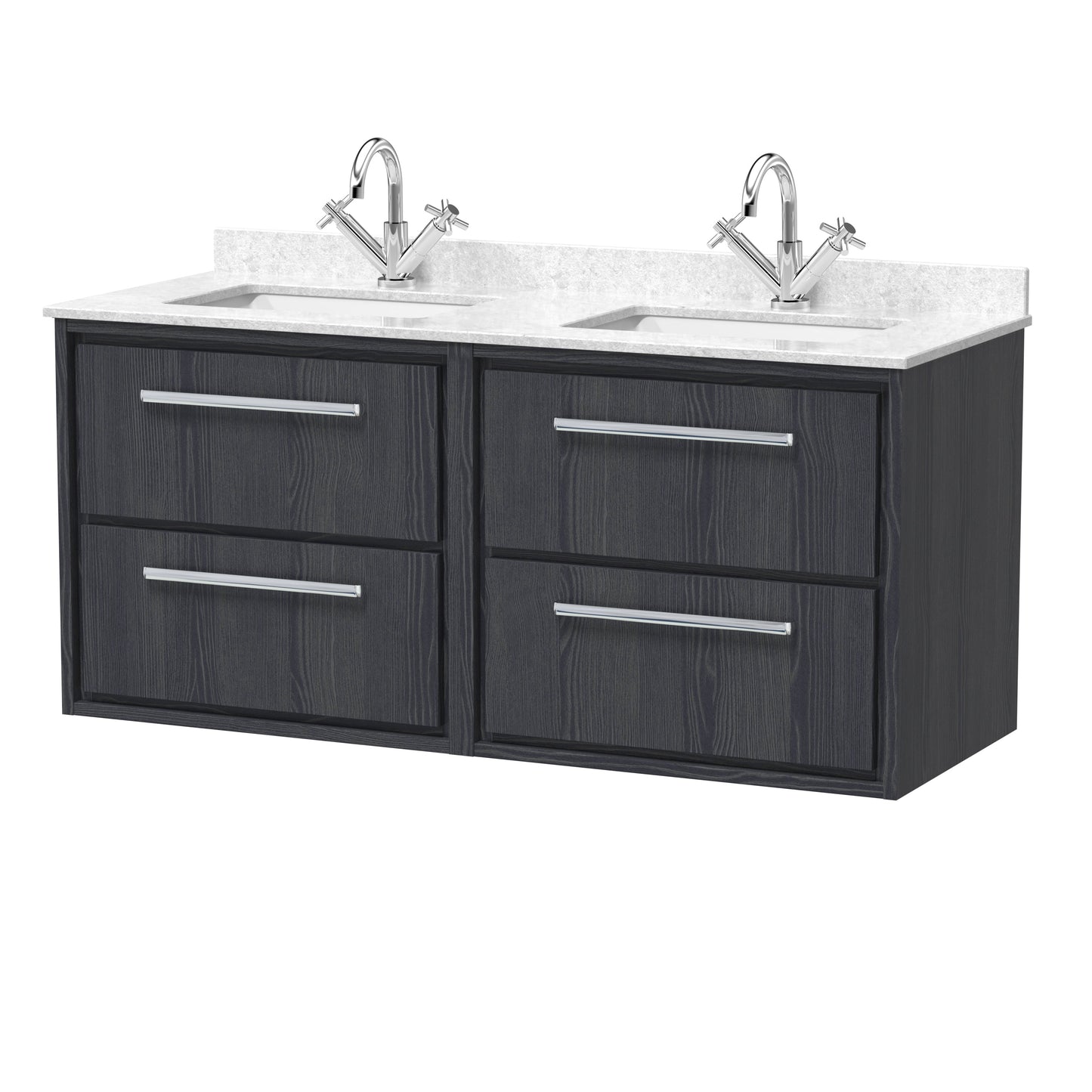 Hudson Reed Lille 1200mm Wall Hung 4 Drawer Vanity with wirktop