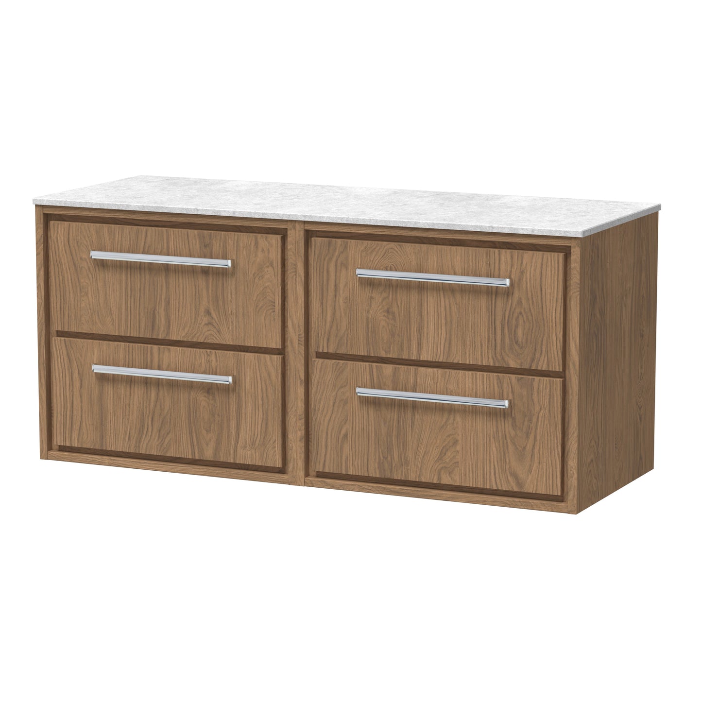 Hudson Reed Lille 1200mm Wall Hung 4 Drawer Vanity with wirktop