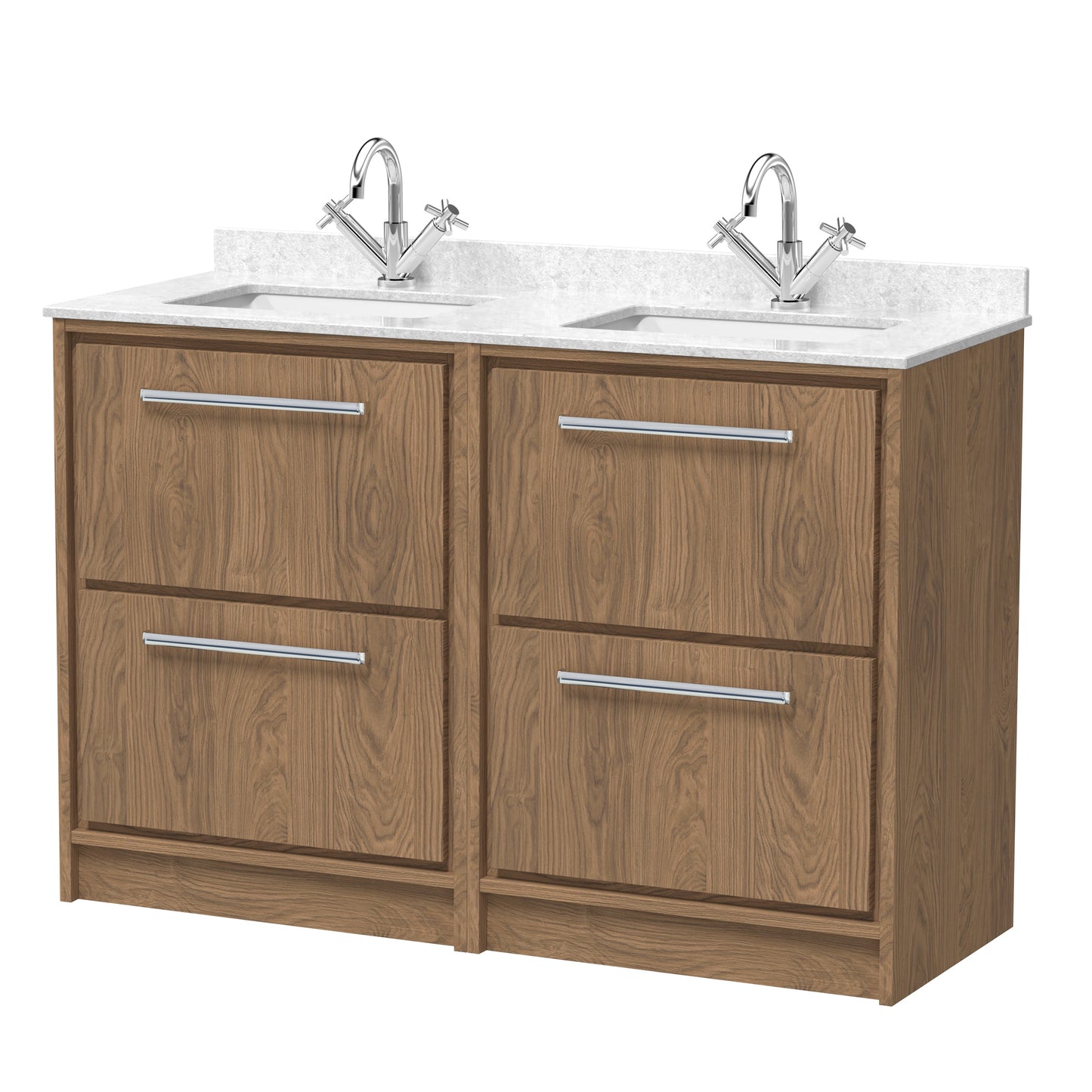 Hudson Reed Lille 1200mm Floor Standing 4 Drawer Vanity With worktop