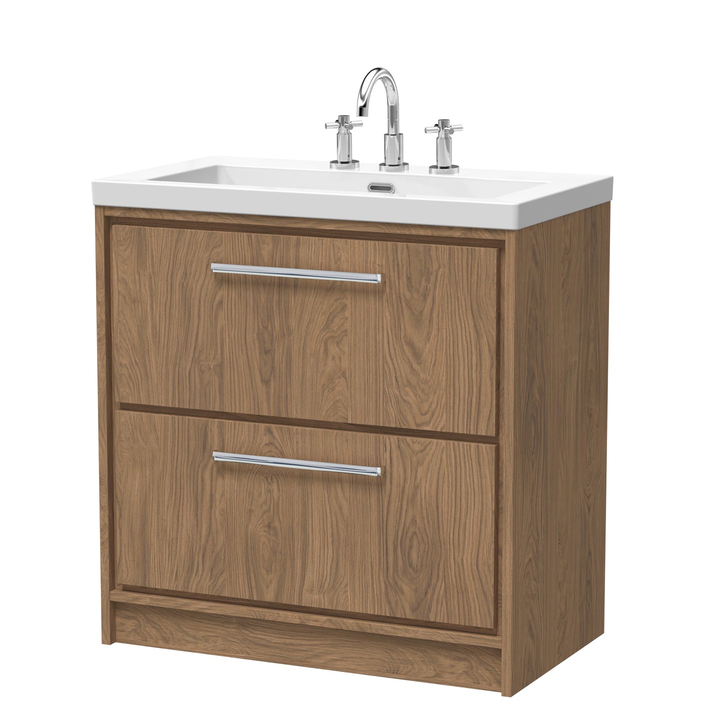 Hudson Reed Lille Floor Standing 2 Drawer Vanity with Basin/Worktop