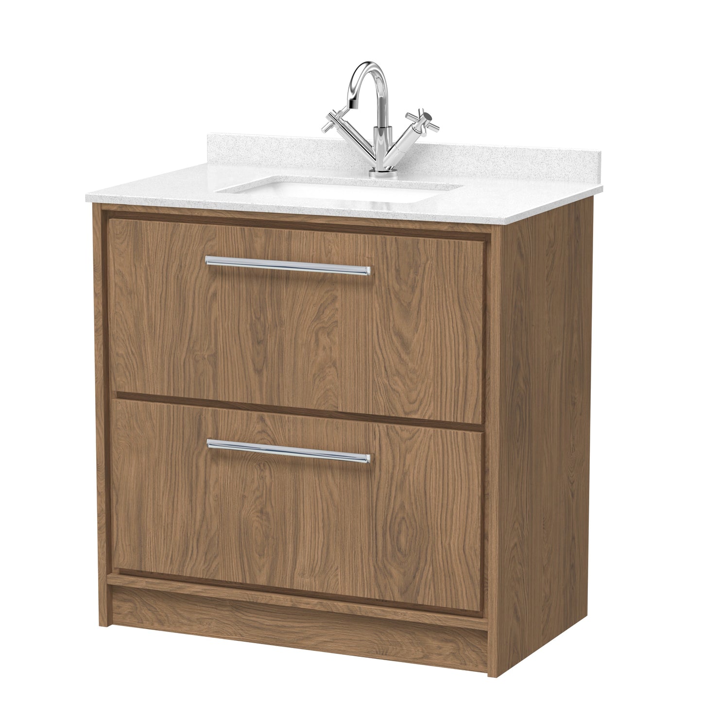 Hudson Reed Lille Floor Standing 2 Drawer Vanity with Basin/Worktop