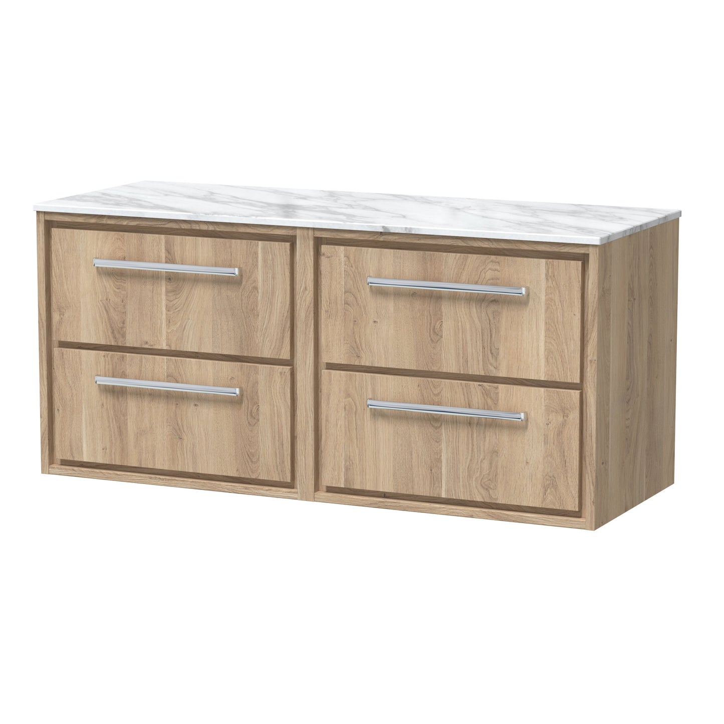 Hudson Reed Lille 1200mm Wall Hung 4 Drawer Vanity with wirktop